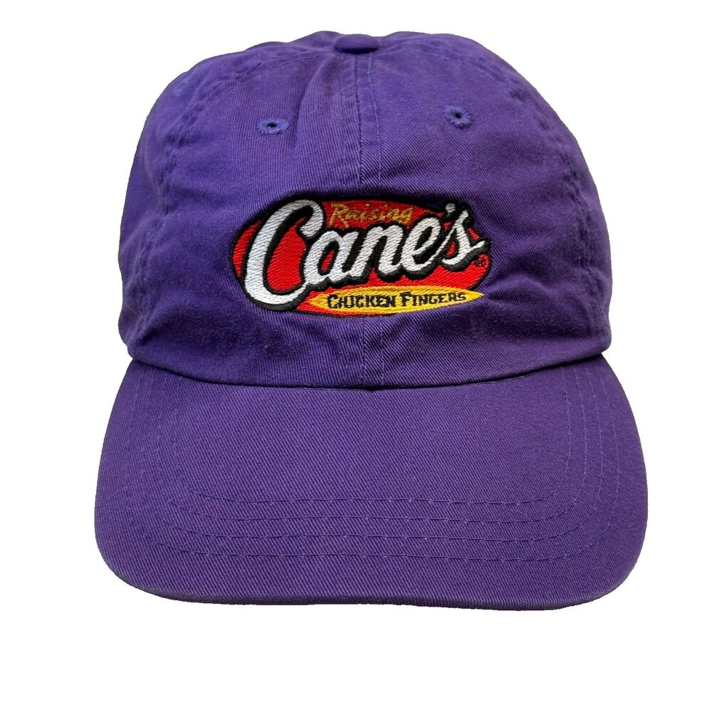 Raising Cane's Chicken Fingers Hat Black Cotton OSFA Hook and Loop Cap